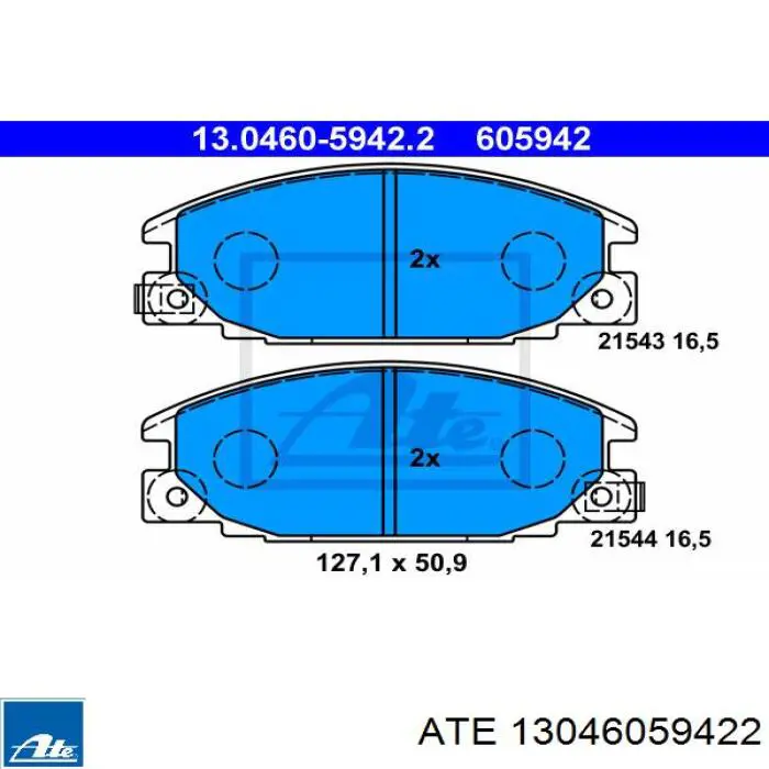 Передние тормозные колодки 13046059422 ATE