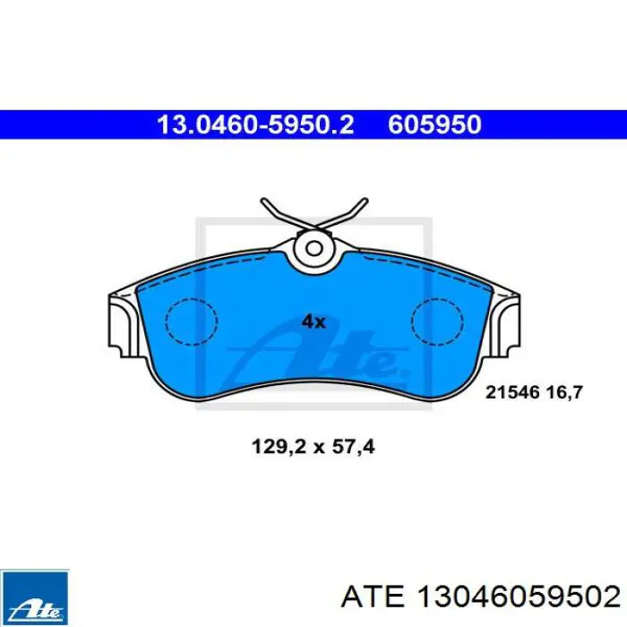Передние тормозные колодки 13046059502 ATE