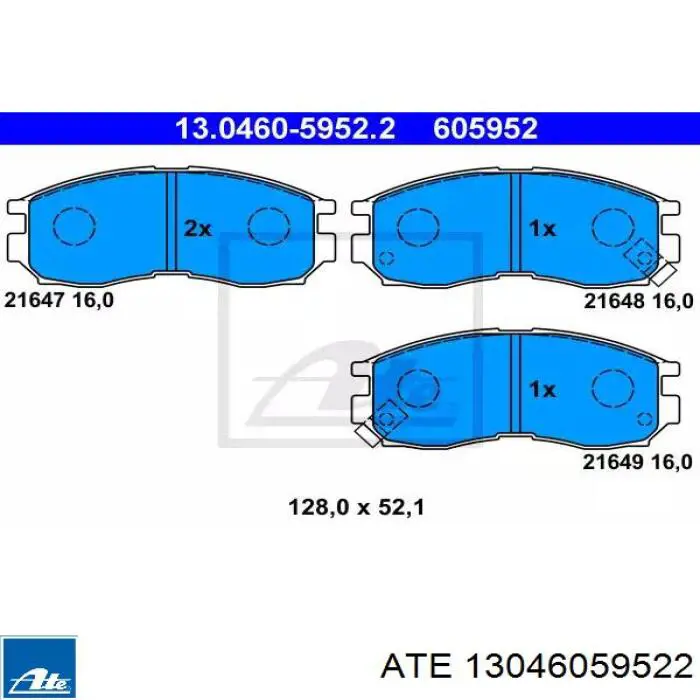 Передние тормозные колодки 13046059522 ATE