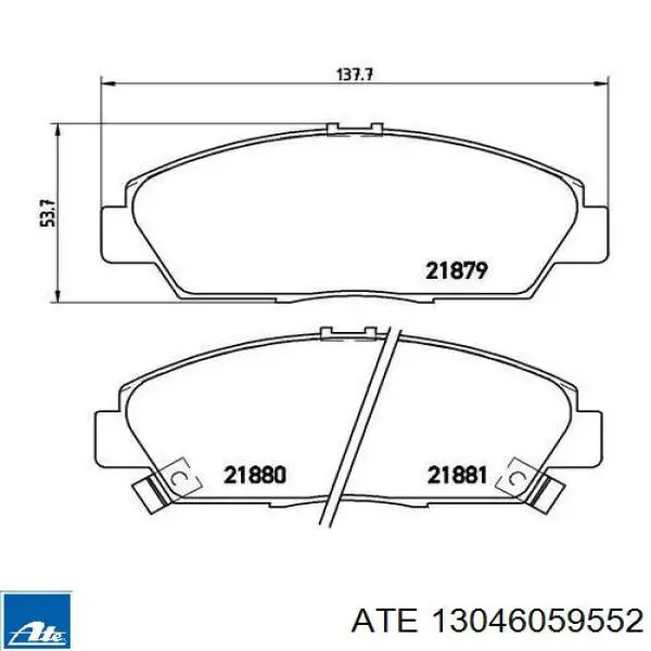 Передние тормозные колодки 13046059552 ATE