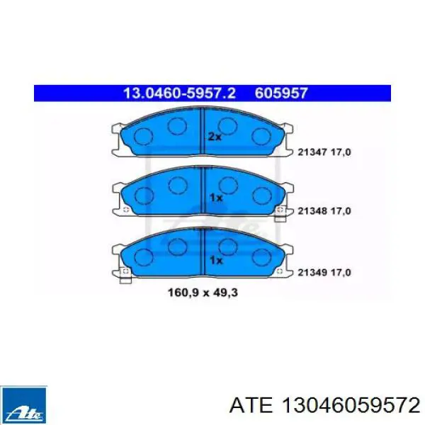 Передние тормозные колодки 13046059572 ATE