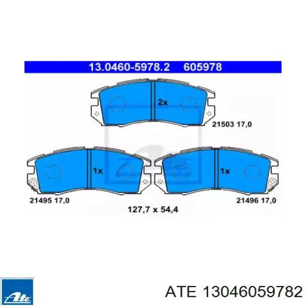 Передние тормозные колодки 13046059782 ATE