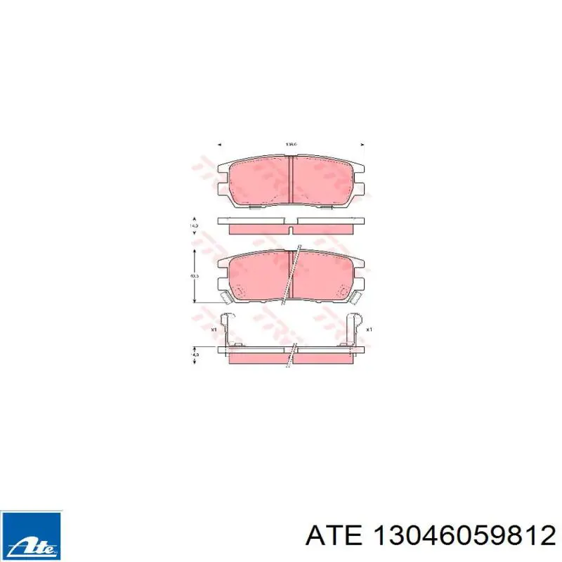 Задние дисковые колодки ATE 13046059812