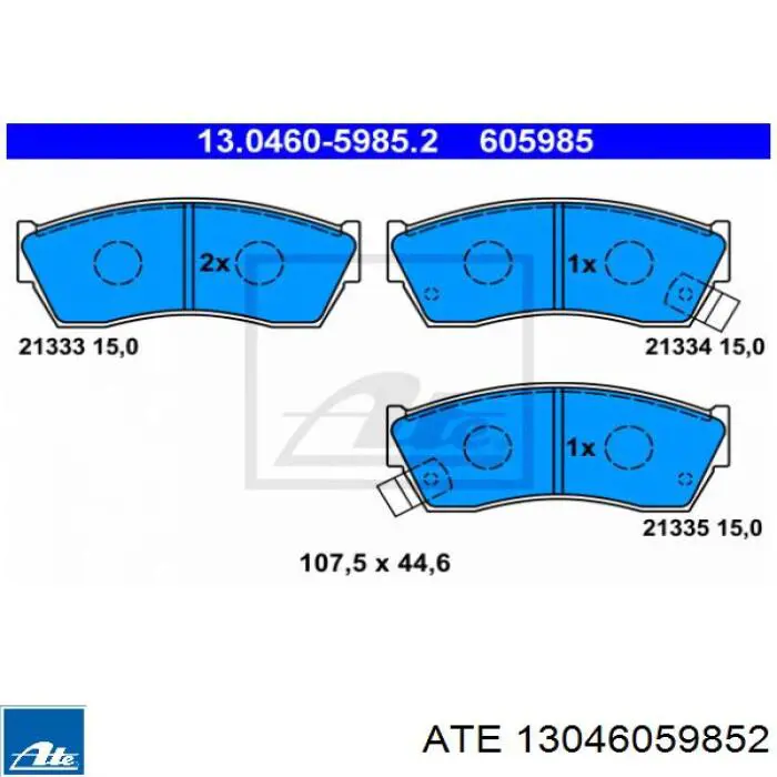 Передние тормозные колодки 13046059852 ATE