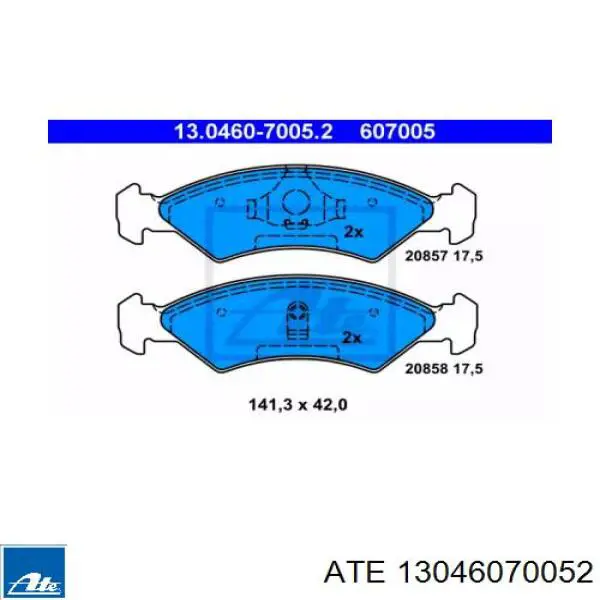 Передние тормозные колодки 13046070052 ATE