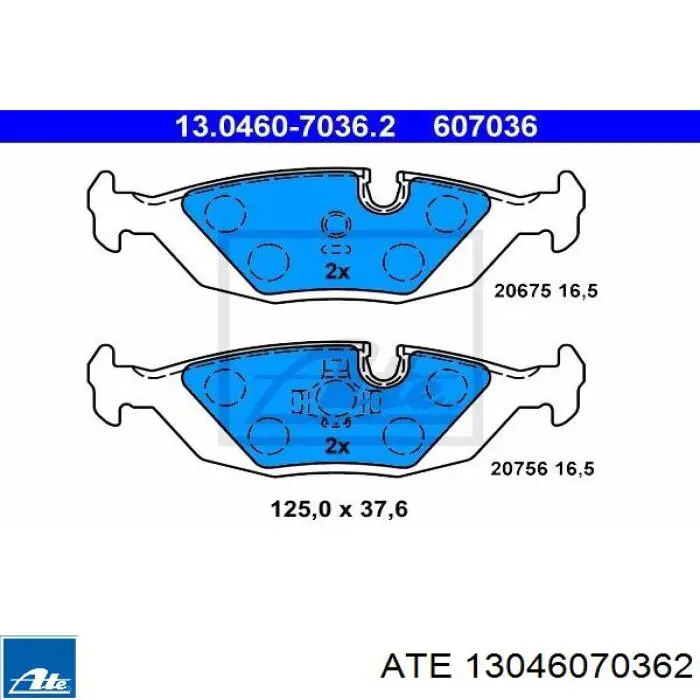 Колодки дисковые  ATE 13046070362 цена, от 14.62 USD