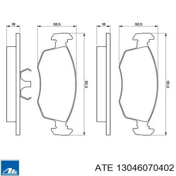 Тормозные колодки ATE 13046070402