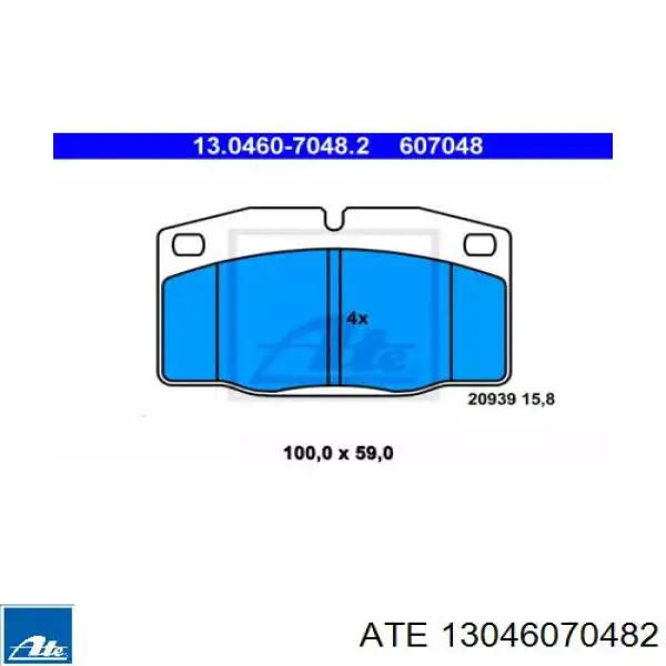 Передние тормозные колодки 13046070482 ATE