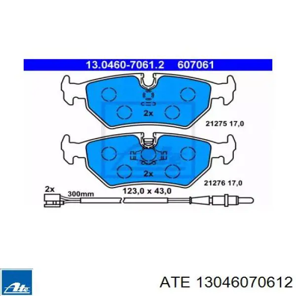 Задние тормозные колодки 13046070612 ATE
