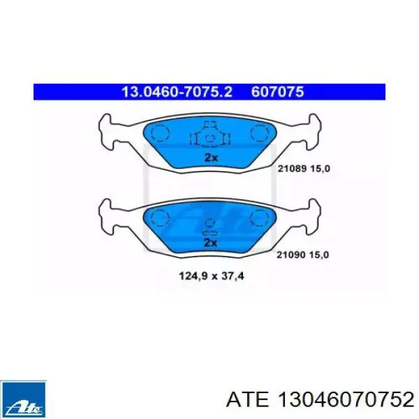 Задние тормозные колодки 13046070752 ATE