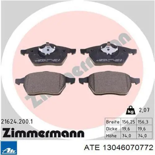 Колодки ATE 13046070772 цена, от 24.22 USD