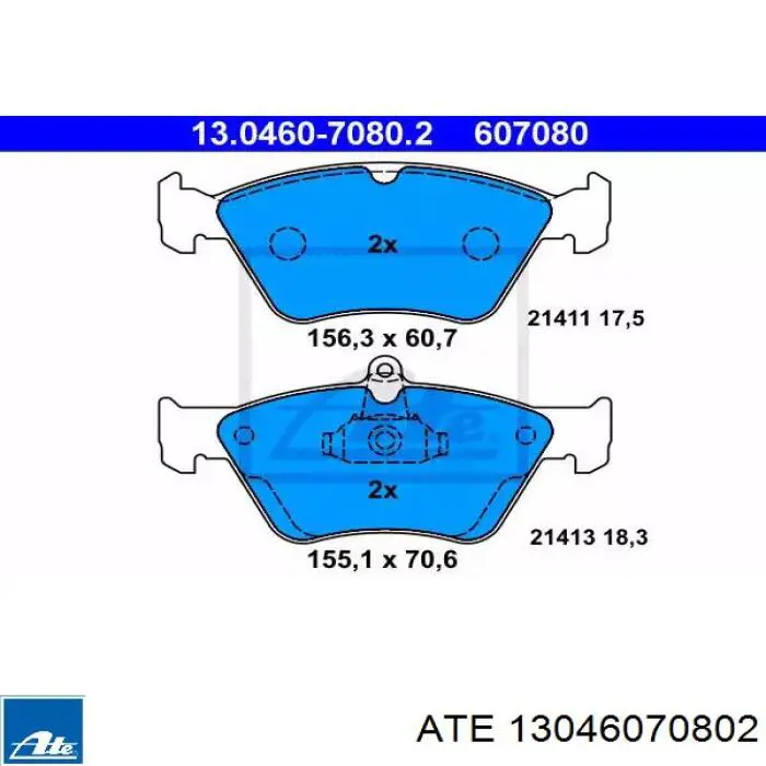 Передние тормозные колодки 13046070802 ATE