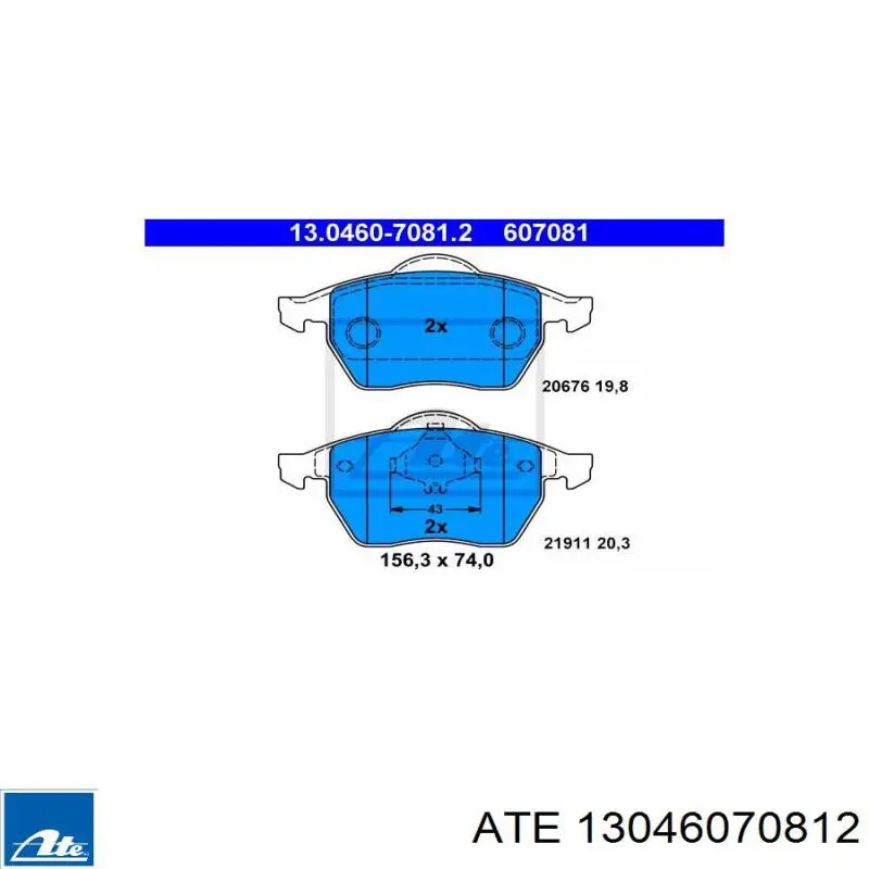 Колодки ATE 13046070812 цена, от 30.34 USD
