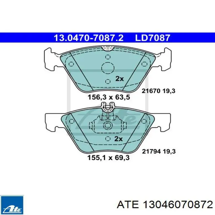 Колодки ATE 13046070872 цена, от 41.56 USD