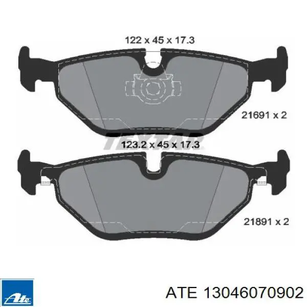Колодки дисковые  ATE 13046070902 цена, от 23.22 USD