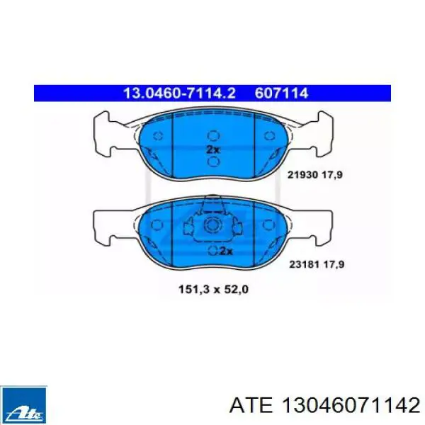 Передние тормозные колодки 13046071142 ATE
