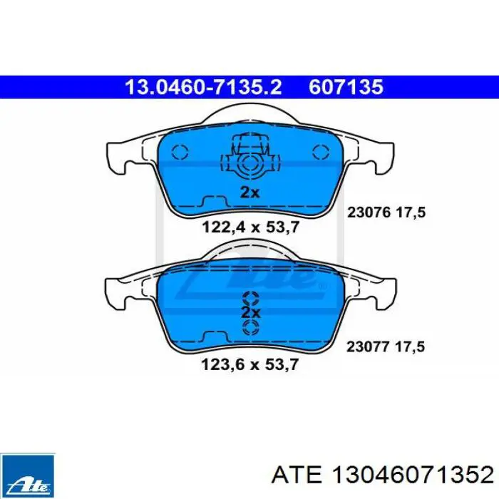 Колодки дисковые  ATE 13046071352 цена, от 43.08 USD