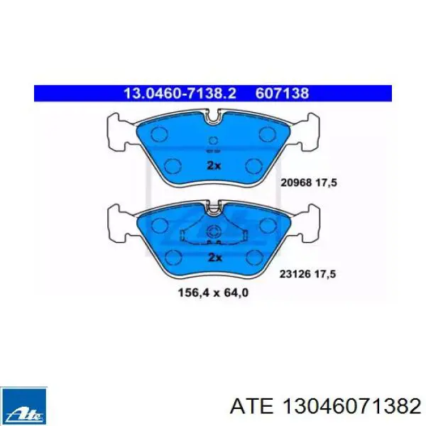 Передние тормозные колодки 13046071382 ATE