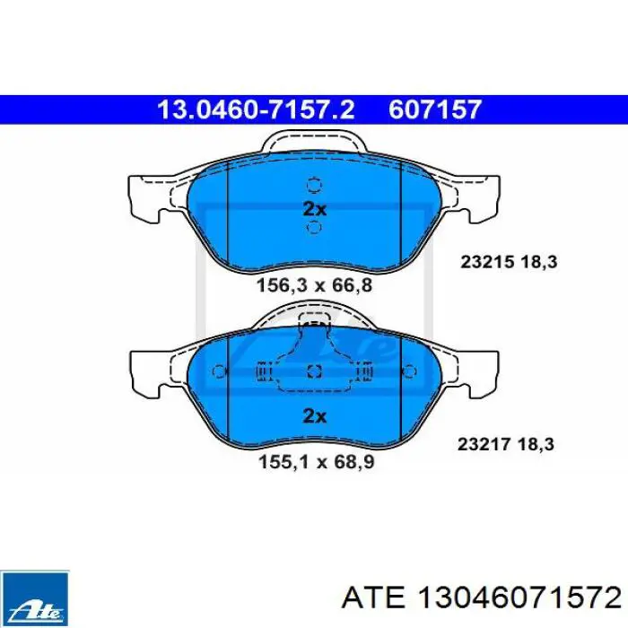 Передние тормозные колодки 13046071572 ATE