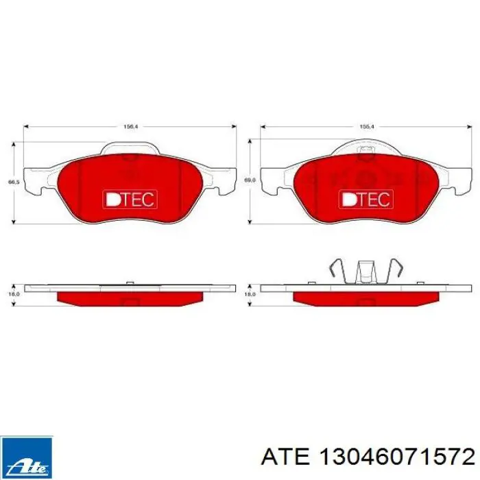 Тормозные колодки ATE 13046071572
