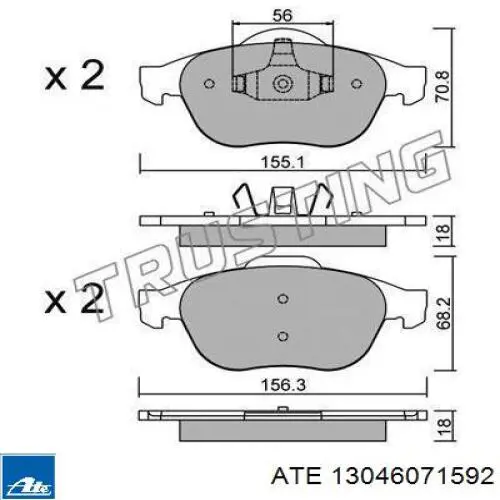 Колодки ATE 13046071592 цена, от 24.98 USD