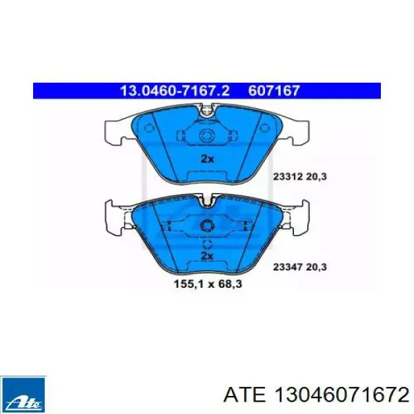 Колодки гальмівні передні, дискові 13046071672 ATE