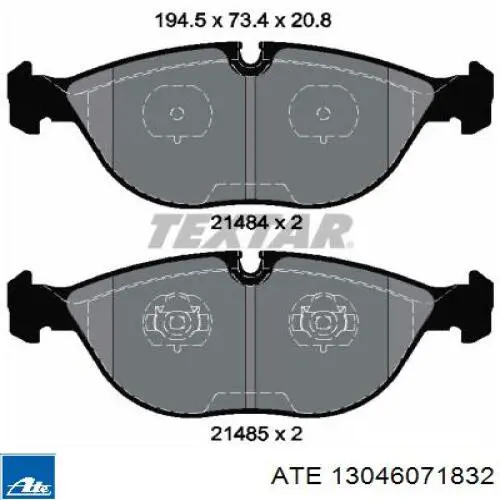 Колодки ATE 13046071832 цена, от 85.17 USD