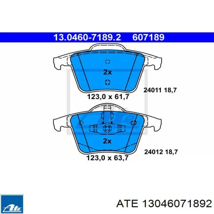Колодки дисковые  ATE 13046071892 цена, от 48.80 USD