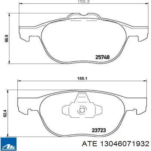 Колодки ATE 13046071932 цена, от 35.16 USD