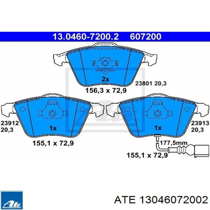Колодки ATE 13046072002 цена, от 51.34 USD