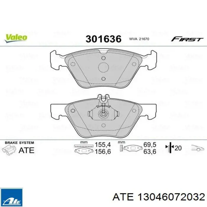 Колодки ATE 13046072032 цена, от 60.38 USD
