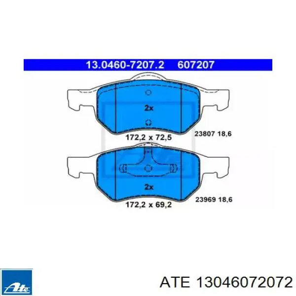 Передние тормозные колодки 13046072072 ATE