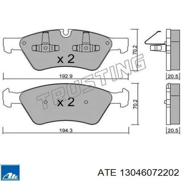 Колодки ATE 13046072202 цена, от 105.31 USD