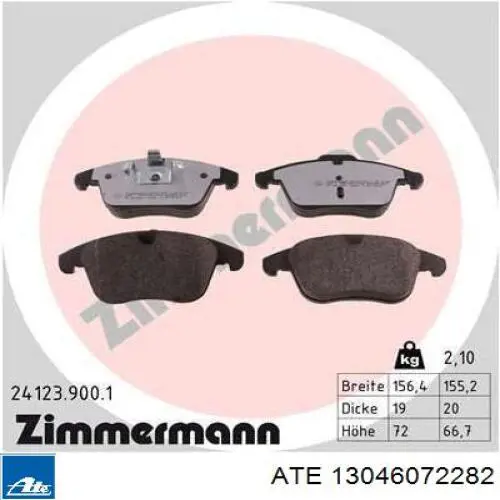 Колодки ATE 13046072282 цена, от 57.77 USD