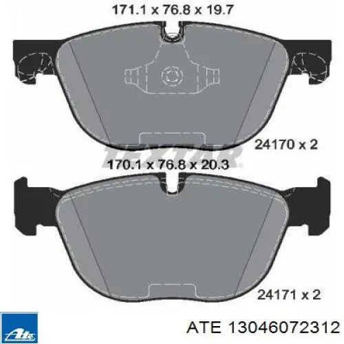 Тормозные колодки ATE 13046072312