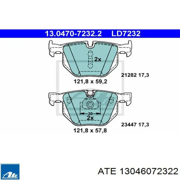 Колодки дисковые  ATE 13046072322 цена, от 73.25 USD