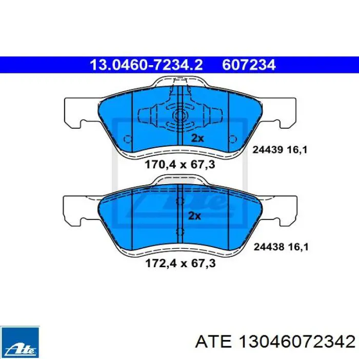 Передние тормозные колодки 13046072342 ATE