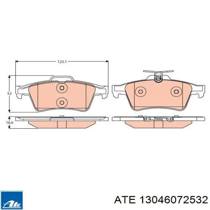 Колодки дисковые  ATE 13046072532 цена, от 25.00 USD