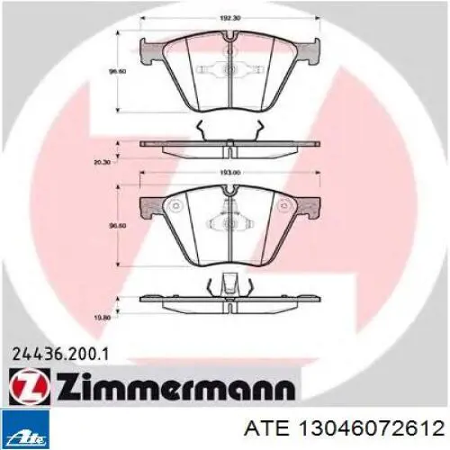 Колодки ATE 13046072612 цена, от 184.75 USD