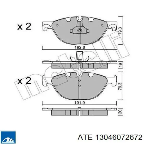 Купить 13046072672 ATE Колодки тормозные