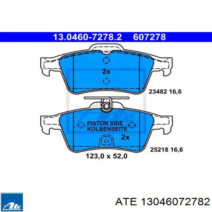 Задние тормозные колодки 13046072782 ATE