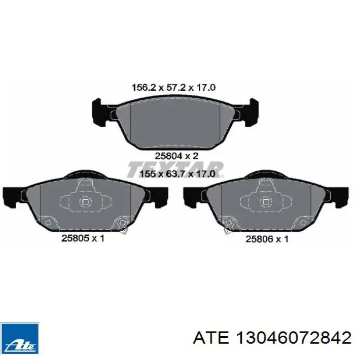 Колодки ATE 13046072842 цена, от 59.38 USD