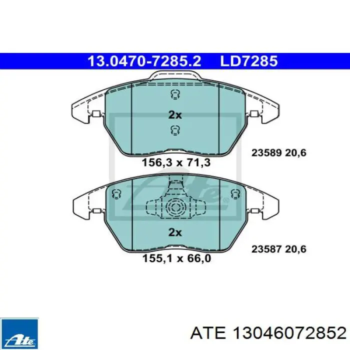 Колодки ATE 13046072852 цена, от 68.78 USD