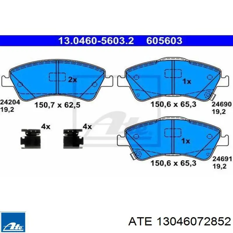Колодки ATE 13046072852 цена, от 68.78 USD