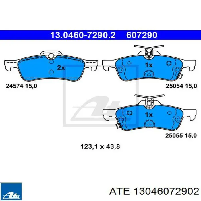 Задние тормозные колодки 13046072902 ATE