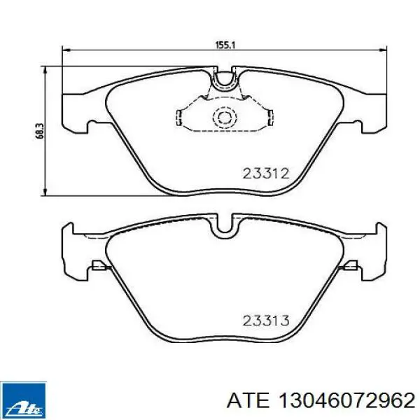 Тормозные колодки ATE 13046072962