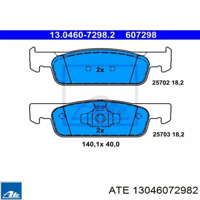 Передние тормозные колодки 13046072982 ATE