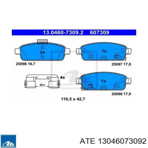 Колодки дисковые  ATE 13046073092 цена, от 21.39 USD
