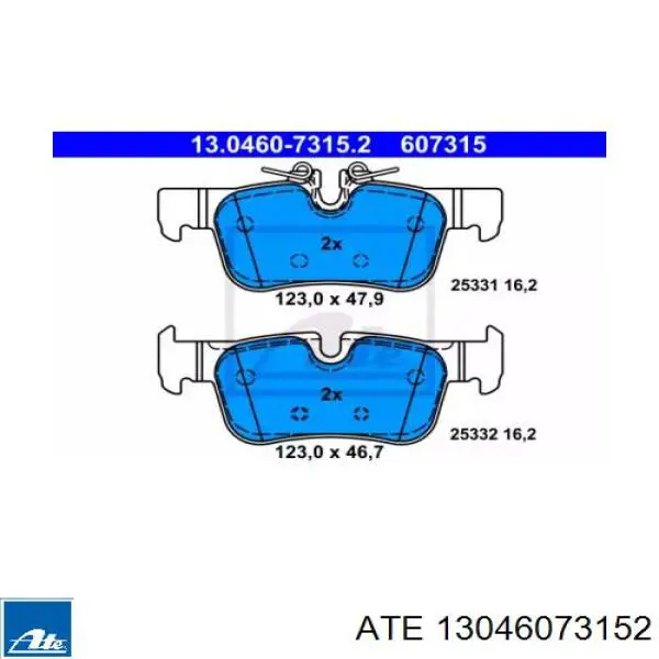Задние тормозные колодки 13046073152 ATE