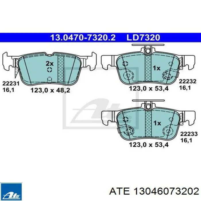 Колодки дисковые  ATE 13046073202 цена, от 44.78 USD